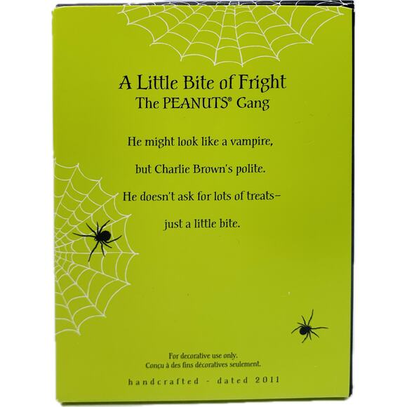 Hallmark A LITTLE BITE OF FRIGHT Keepsake Ornament The Peanuts Gang 2011 - Picture 3 of 7